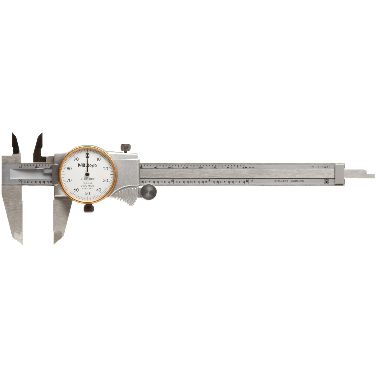 MITUTOYO 505-689 Dial Calipers 0-6/0.001 - Click Image to Close